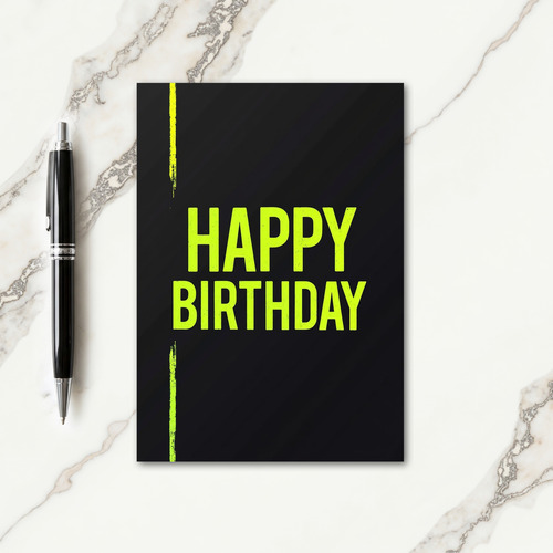 Electric Lime Birthday Card