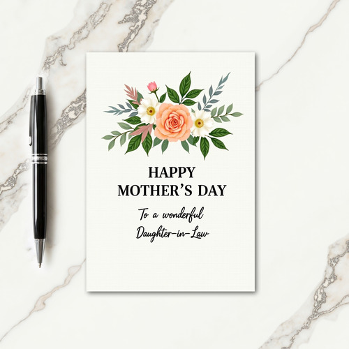 Elegant Apricot Rose Day Card