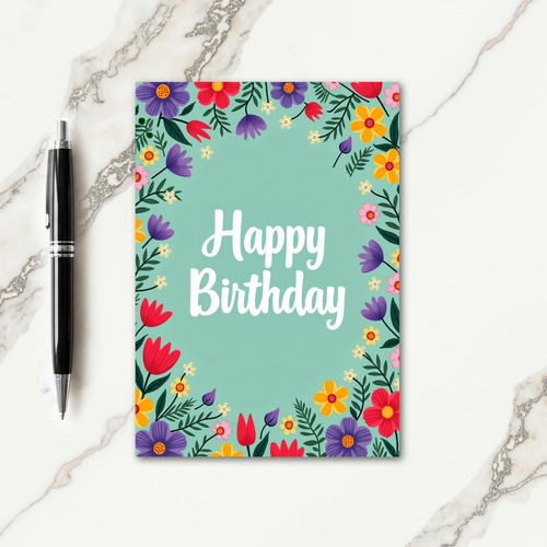 Elegant Aqua Birthday Card