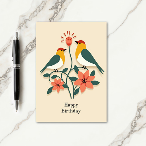 Elegant Avian Birthday Card