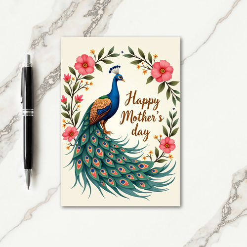 Elegant Avian Floral Art Card