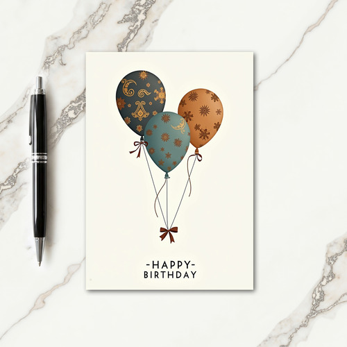 Elegant Balloon Birthday Card