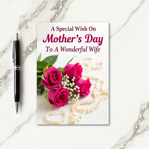 Elegant Beads Mothers Day Card
