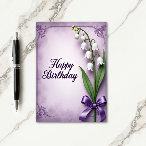 Elegant Bell Flower Birthday Card