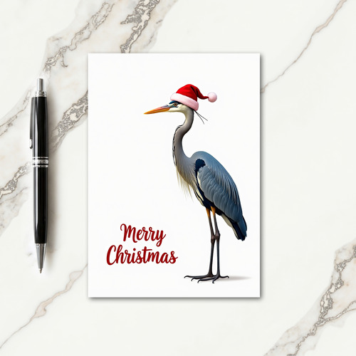 Elegant Bird Christmas Hat Card