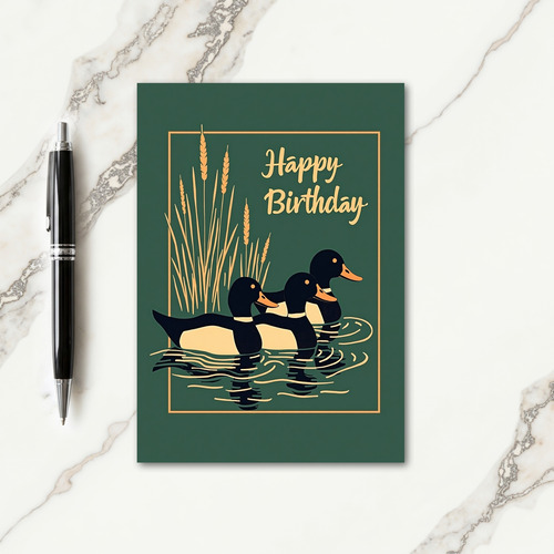 Elegant Birds Birthday Card