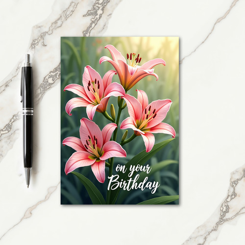 Elegant Birthday Bloom Card