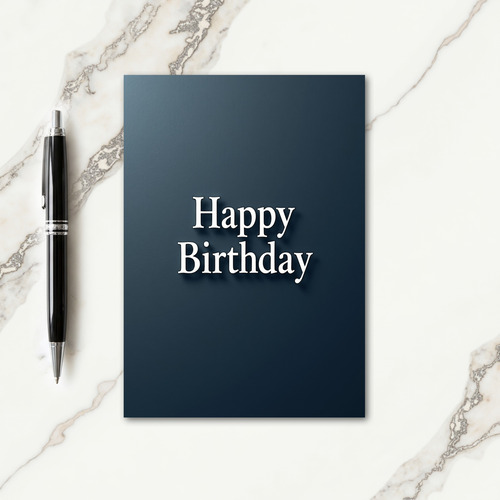 Elegant Birthday Blue Textured Card