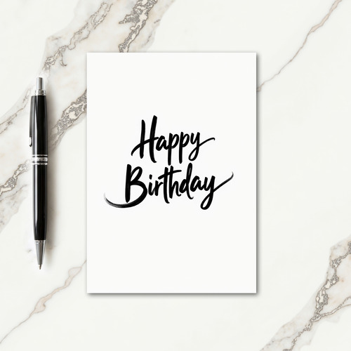 Elegant Birthday Brush Card