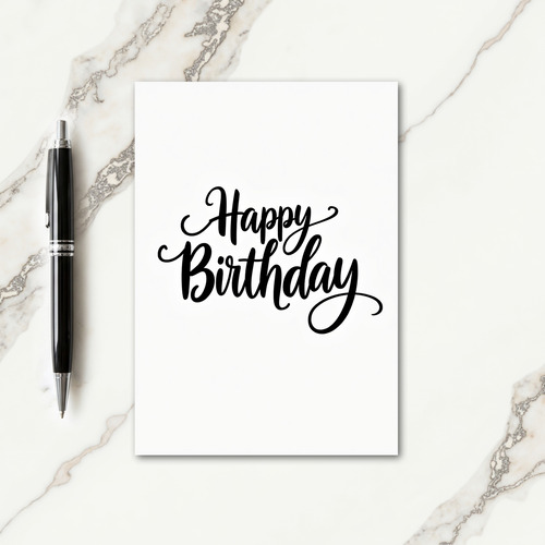 Elegant Birthday Brush Lettering Card