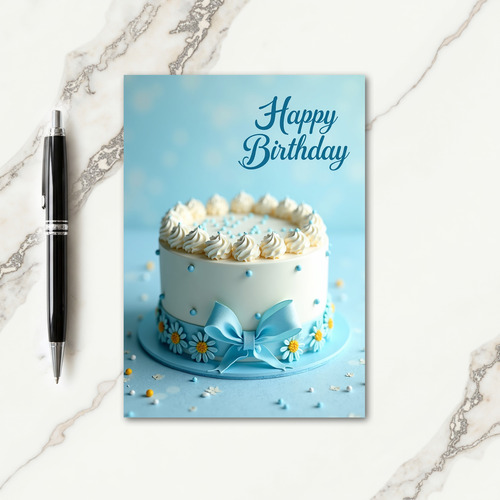 Elegant Birthday Cake Card