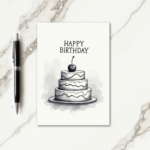 Elegant Birthday Dessert Card