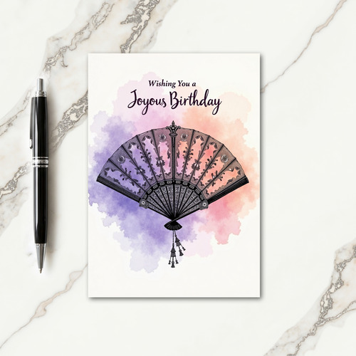 Elegant Birthday Fan Card
