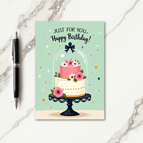 Elegant Birthday Floral Cake Card