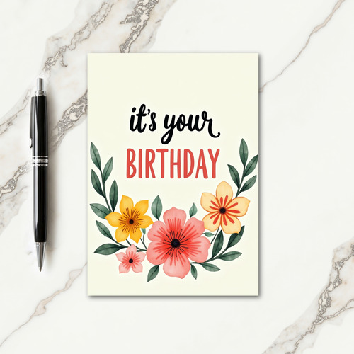 Elegant Birthday Flower Card