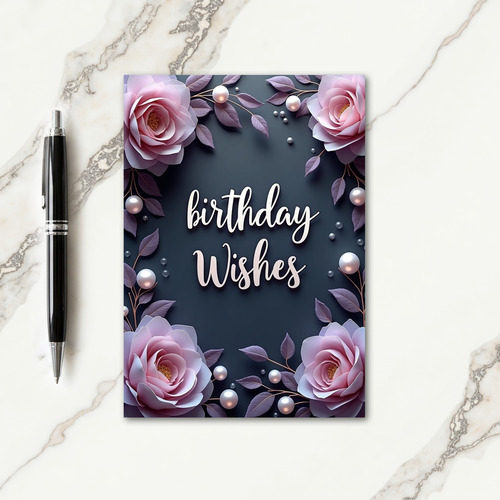Elegant Birthday Flowers Card