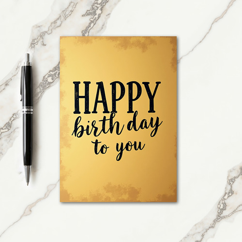Elegant Birthday Gold Card