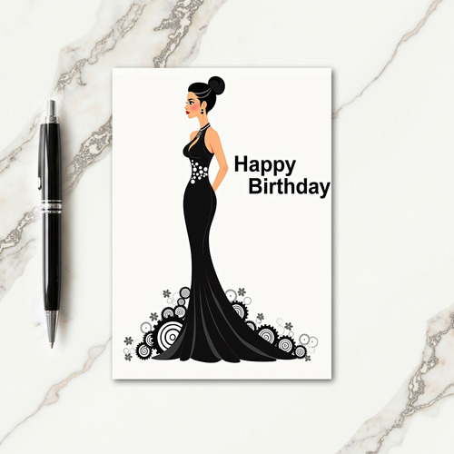 Elegant Birthday Gown Card