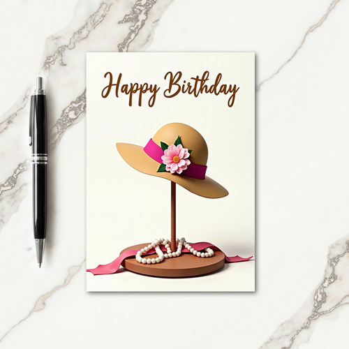 Elegant Birthday Hat Card