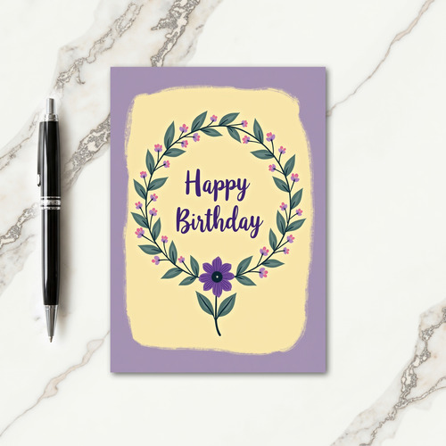Elegant Birthday Illustration Card
