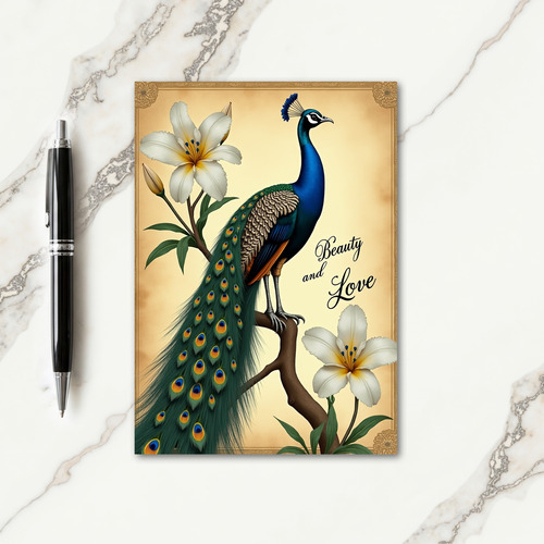 Elegant Birthday Iridescent Bird Card