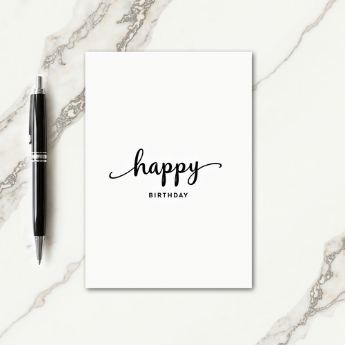 Elegant Birthday Lettering Card