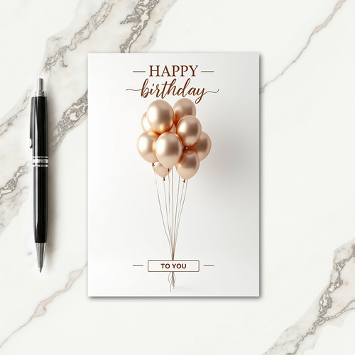 Elegant Birthday Metallic Spheres Card