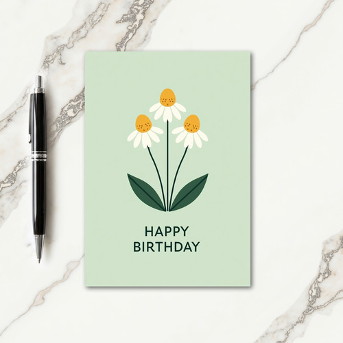 Elegant Birthday Mint Floral Card