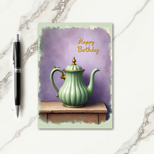 Elegant Birthday Mint Vessel Card