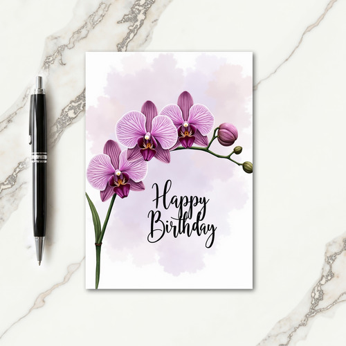 Elegant Birthday Orchid Card