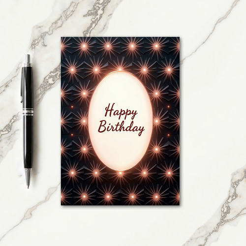 Elegant Birthday Oval Card