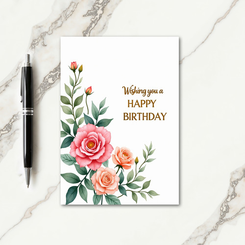 Elegant Birthday Painted Garden Card
