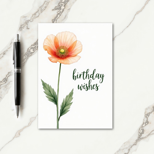 Elegant Birthday Peach Card