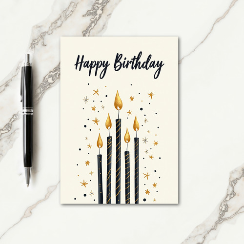 Elegant Birthday Pillars Card