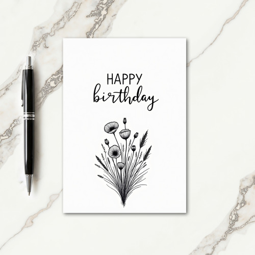 Elegant Birthday Poppy Card