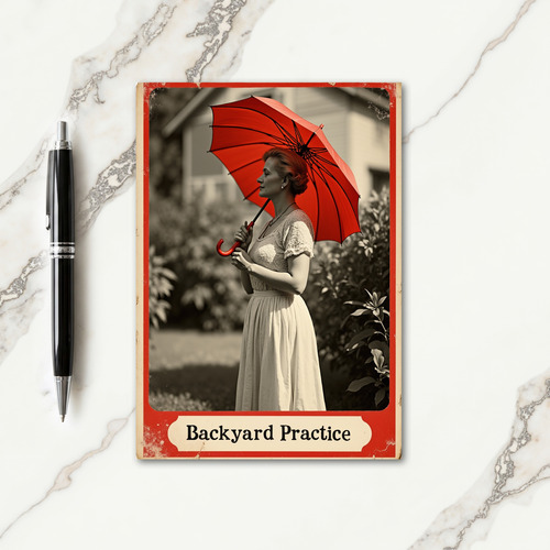 Elegant Birthday Red Umbrella Card