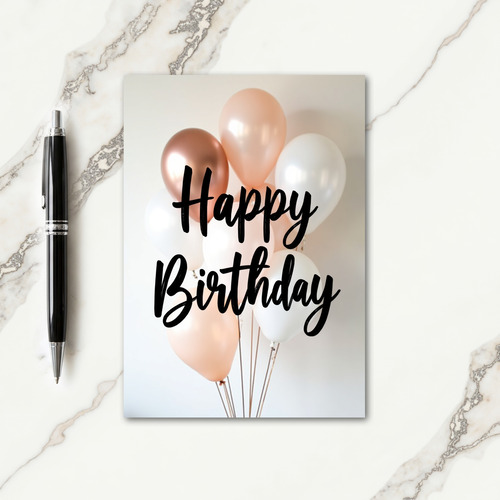 Elegant Birthday Rose Gold Sphere Card