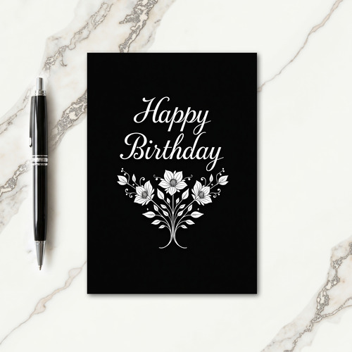 Elegant Birthday Script Card