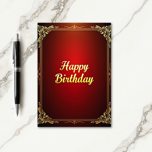 Elegant Birthday Scrollwork Card
