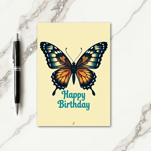 Elegant Birthday Teal Gold Card