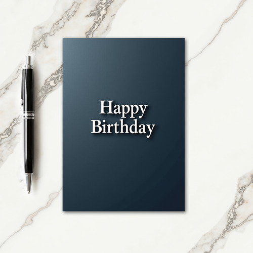 Elegant Birthday Teal Shadow Card