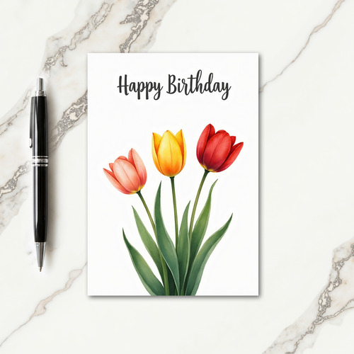 Elegant Birthday Trio Blossom Card