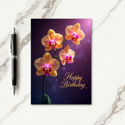 Elegant Birthday Violet Bloom Card