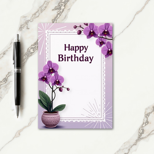 Elegant Birthday Violet Floral Card