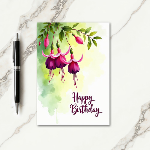 Elegant Birthday Watercolor Floral Card