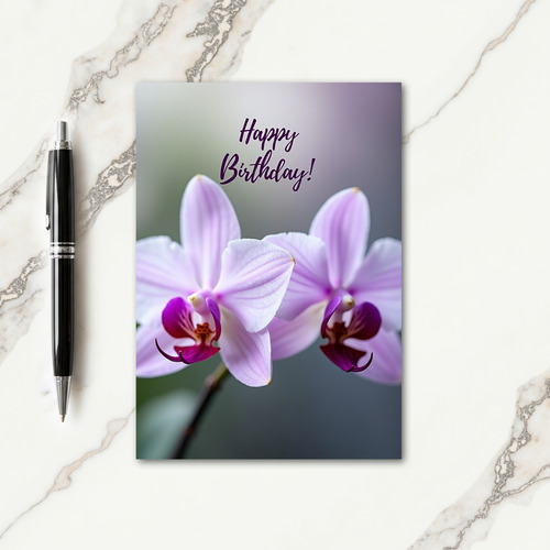 Elegant Birthday White Petal Card