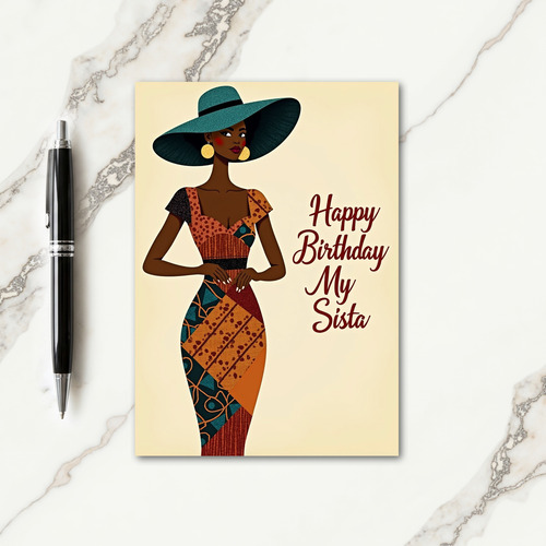 Elegant Birthday Woman Portrait Card