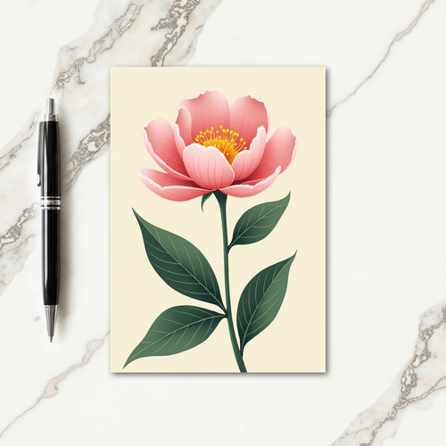 Elegant Bloom Rose Pink Flower Card