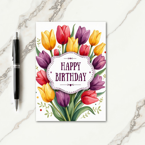 Elegant Blooms Birthday Card