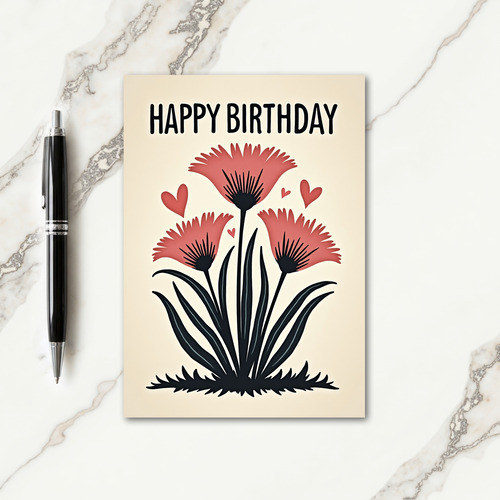 Elegant Blossom Birthday Card
